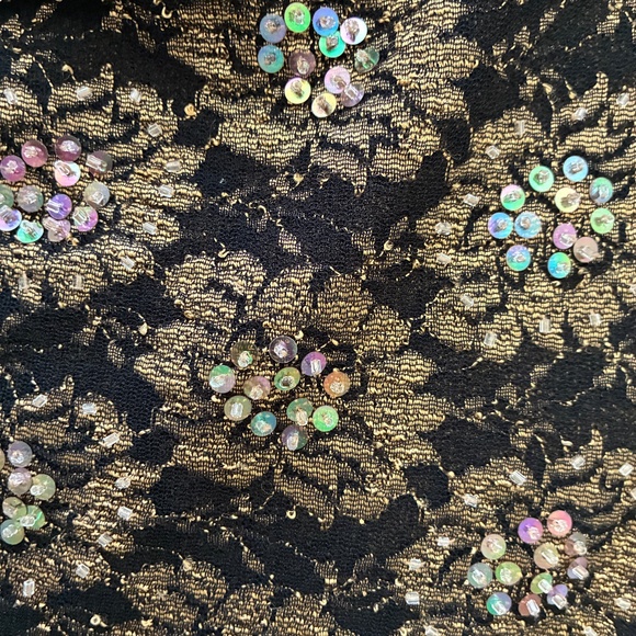 Karen Kane gold and black sequined evening top M - Picture 4 of 5